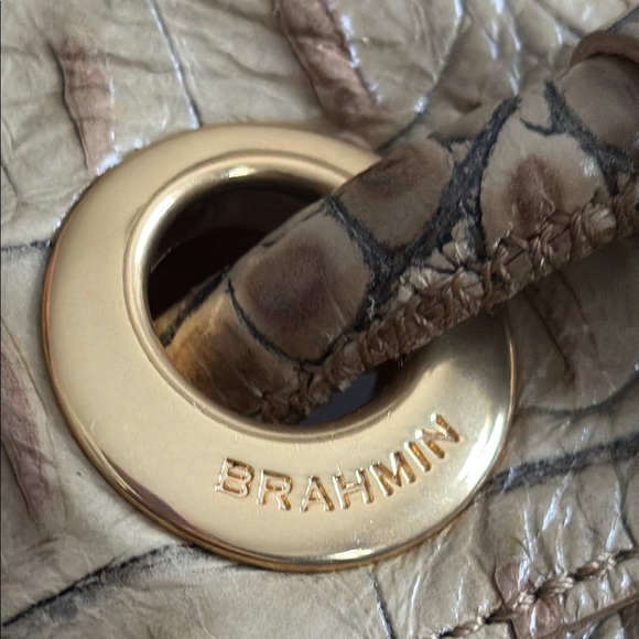 Brahmin Croc Embossed Tote Bag - Beige - Picture 5 of 12